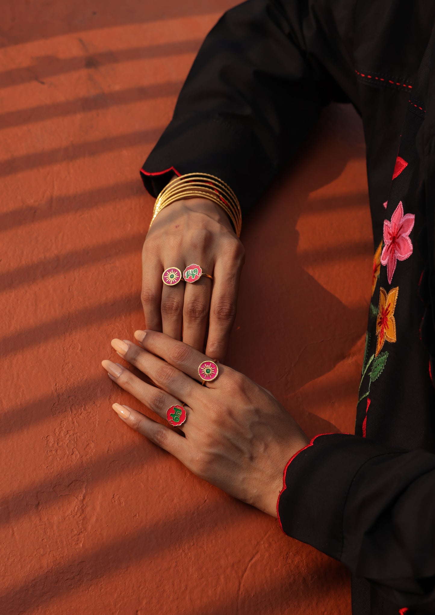 ELEPHANT MEENAKARI RING