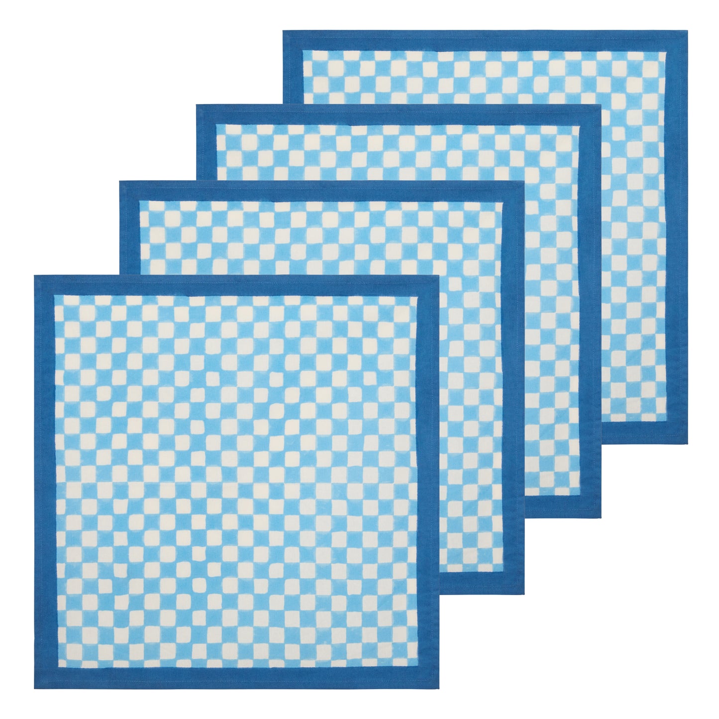 GINGHAM CHECKS BLUE/BLUE NAPKINS SET OF 2