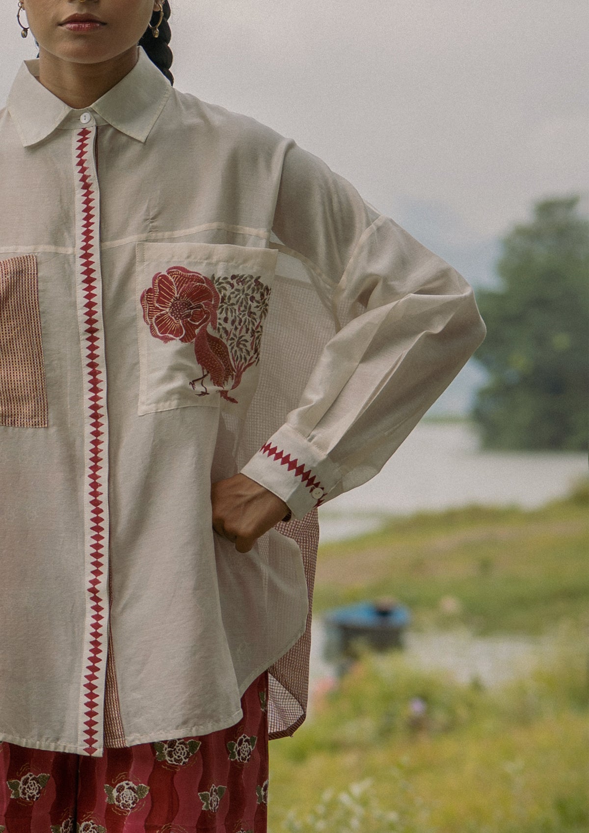 JAIGARH SHIRT FESTIVE SARAS CRANE