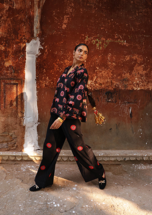 AMER PANTS SUN EMBROIDERY