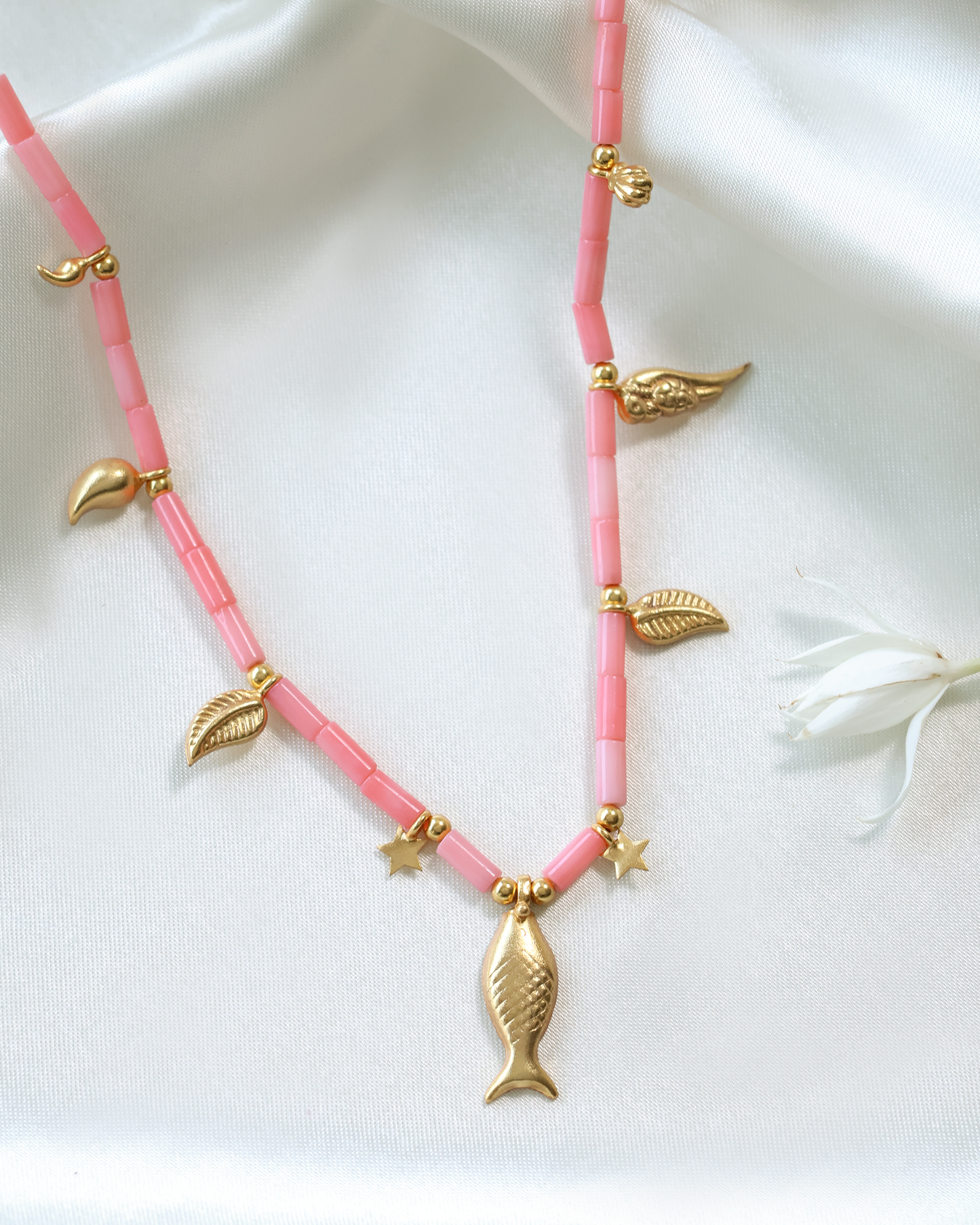 CORAL CHARM NECKLACE