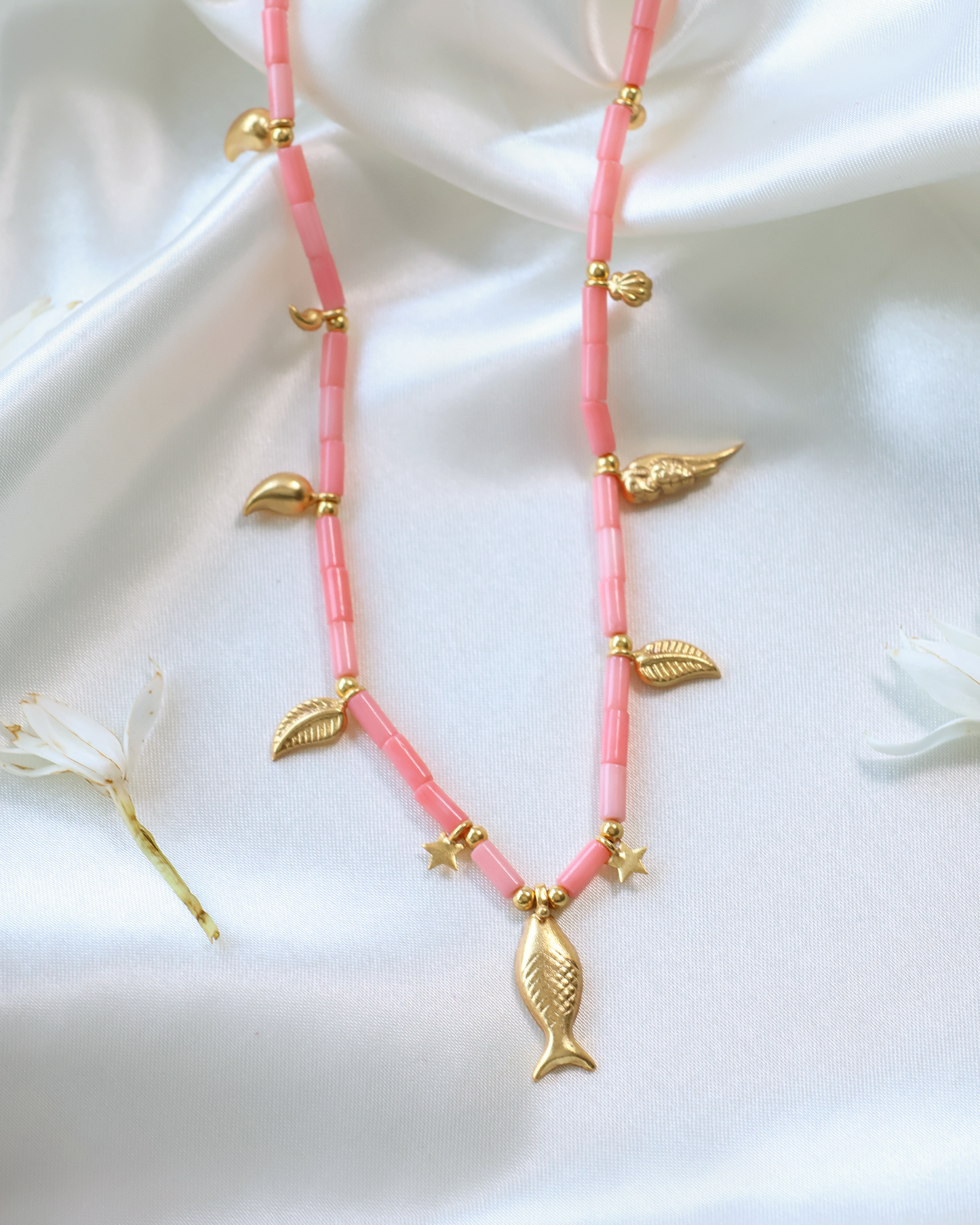 CORAL CHARM NECKLACE