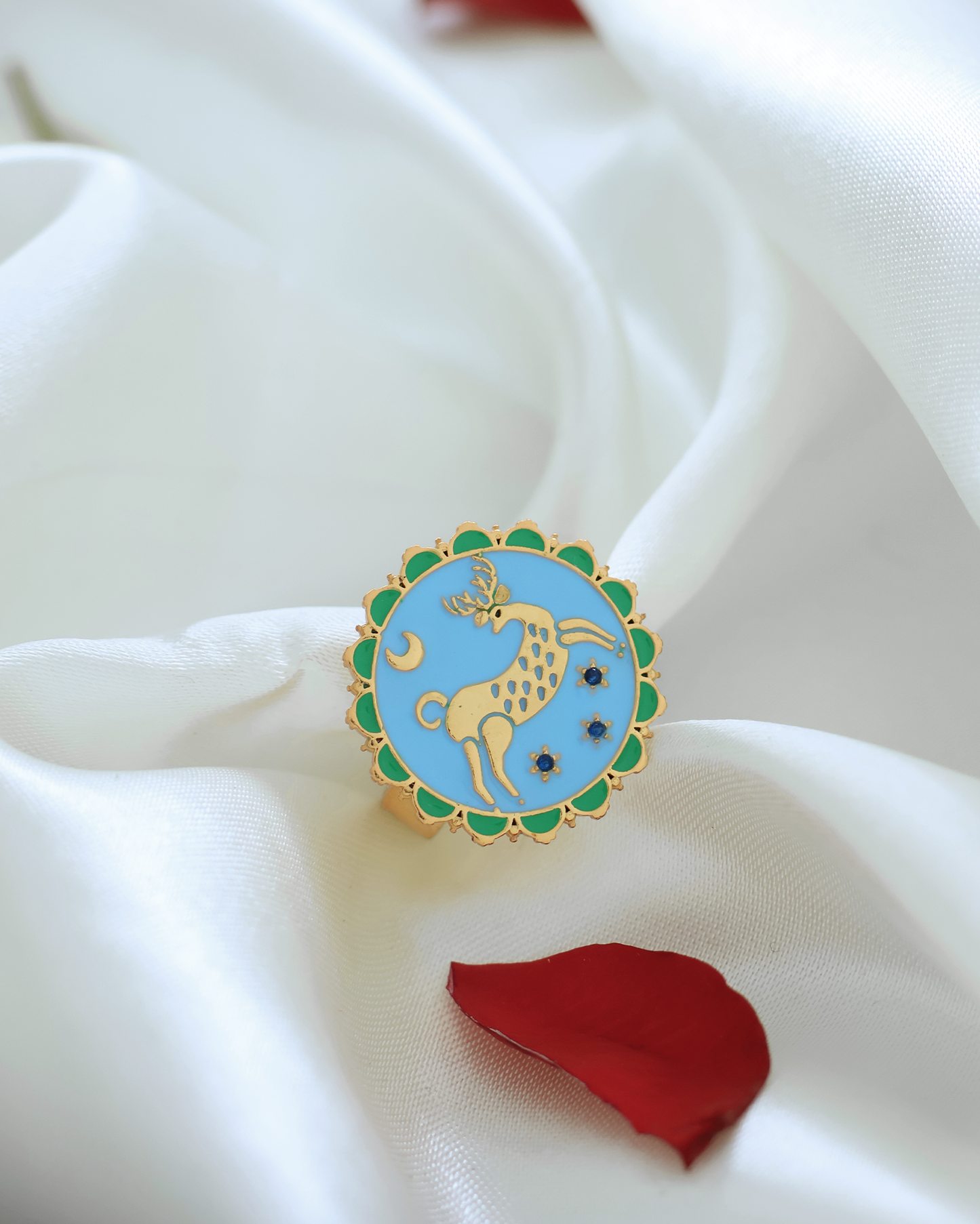SWAMP DEER MEENAKARI RING