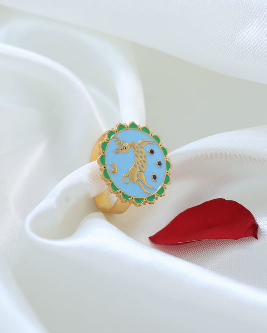 SWAMP DEER MEENAKARI RING