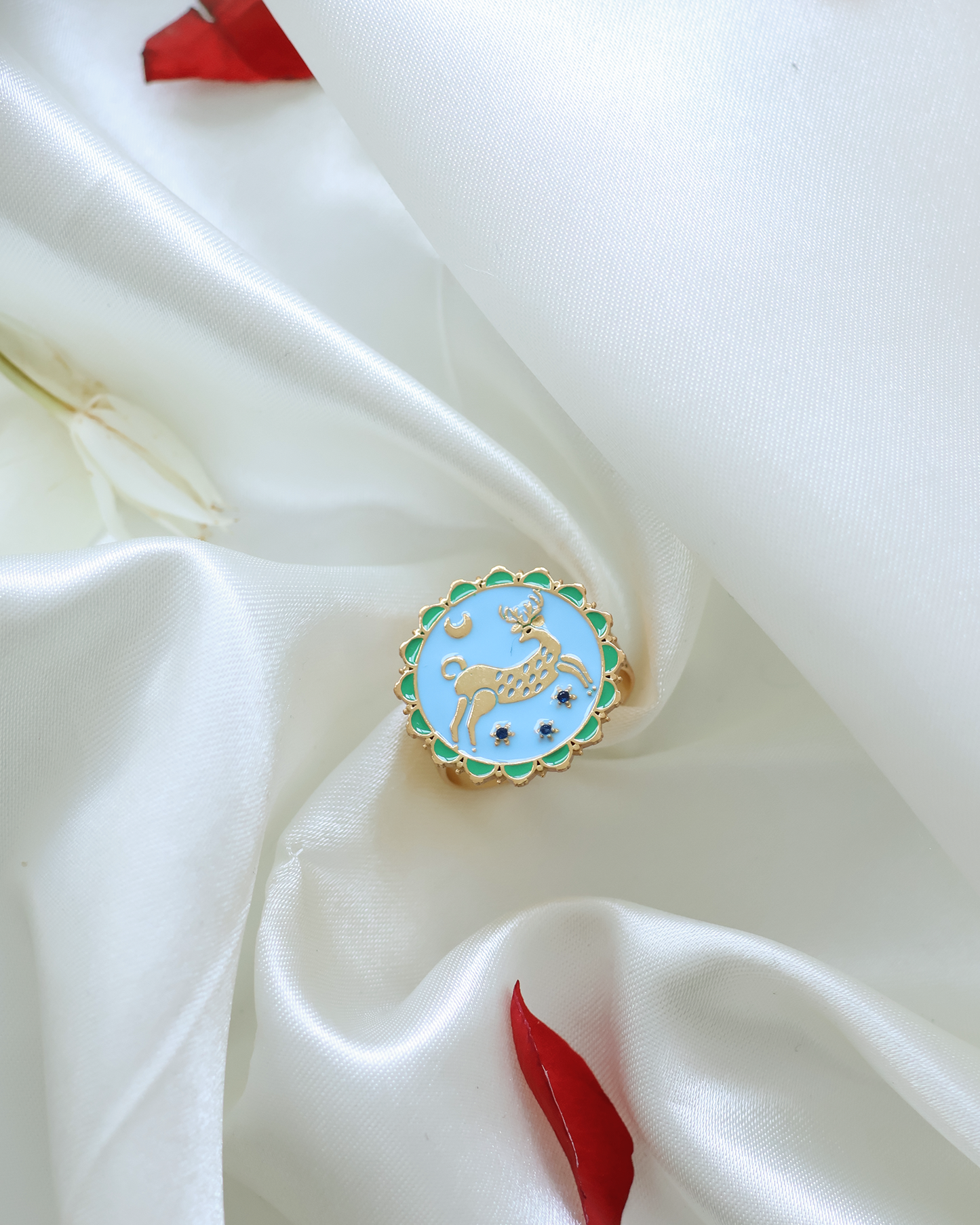 SWAMP DEER MEENAKARI RING