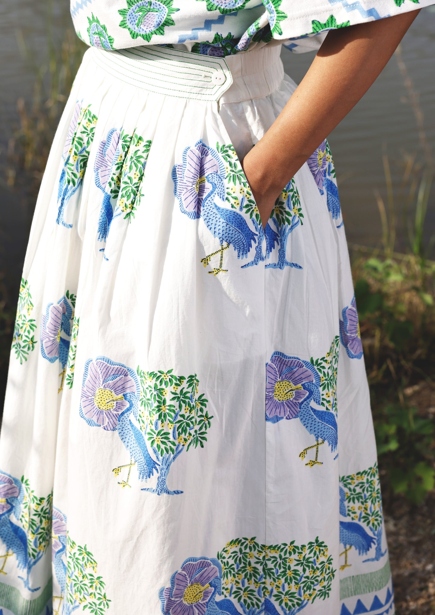 BAWARI SKIRT- SARAS CRANE BLUE