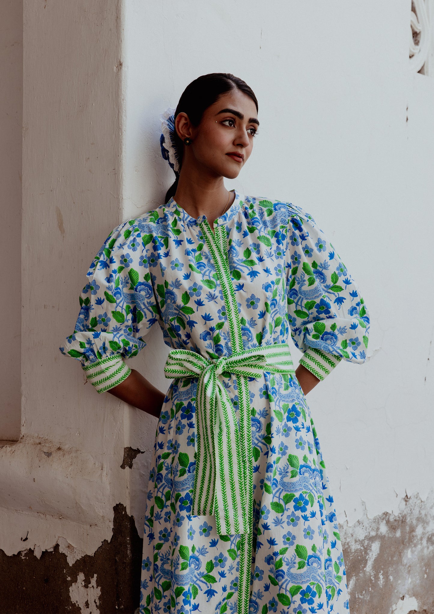 CHAUPAD SHIRT DRESS- SWAMP DEER