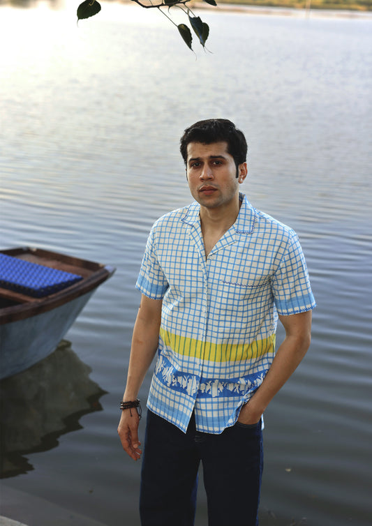 HALF SLEEVE SHIRT BLUE CHECKS