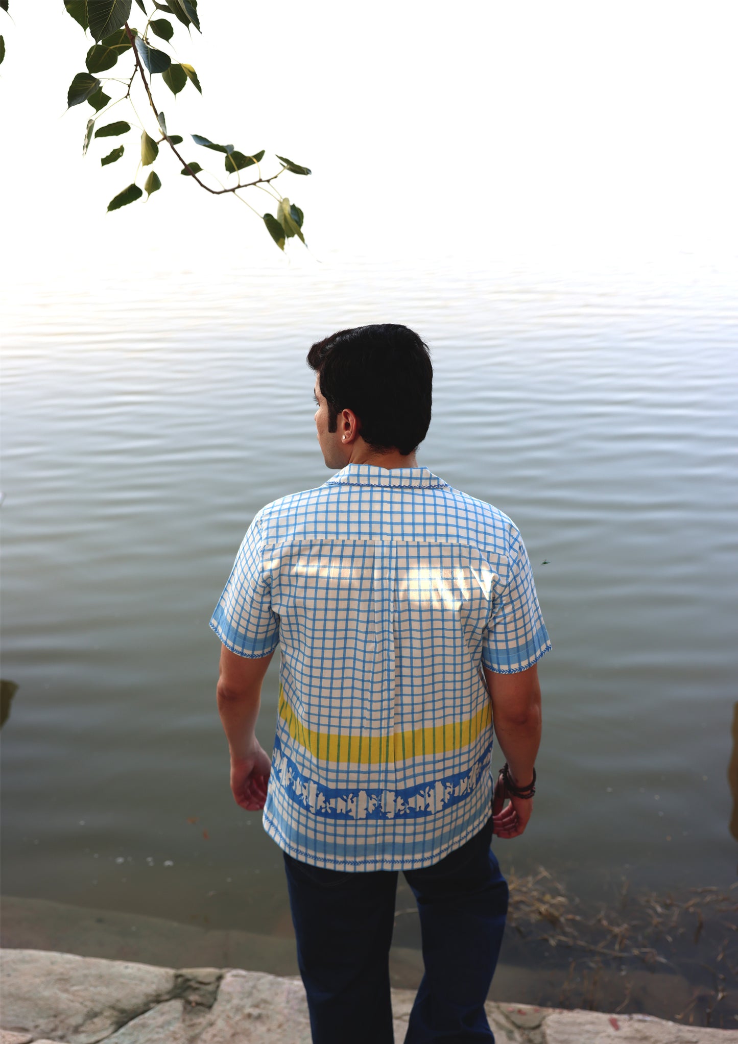 HALF SLEEVE SHIRT- BLUE CHECKS
