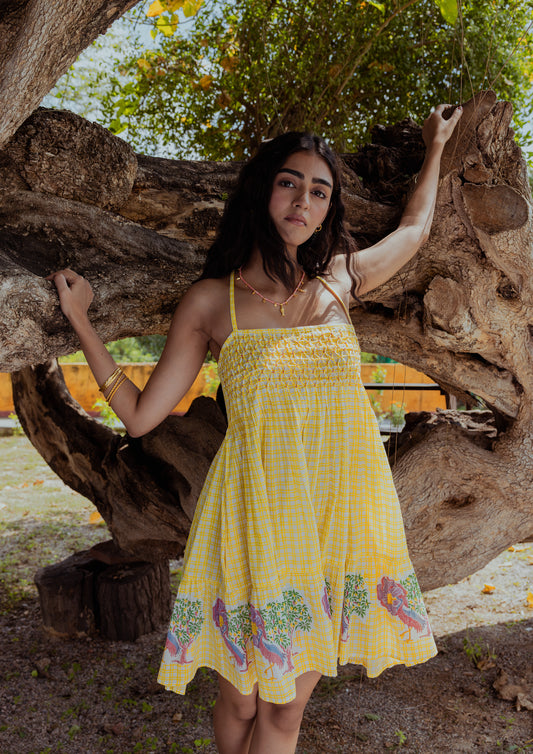 JAALI DRESS CRANE CHECKS