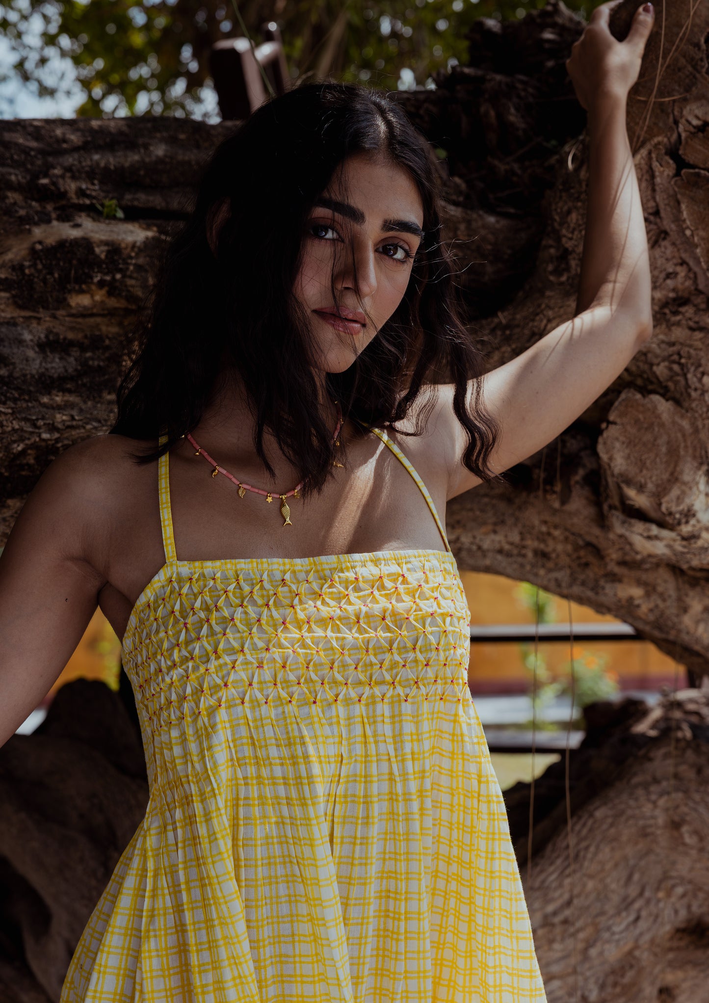 JAALI DRESS- CRANE CHECKS