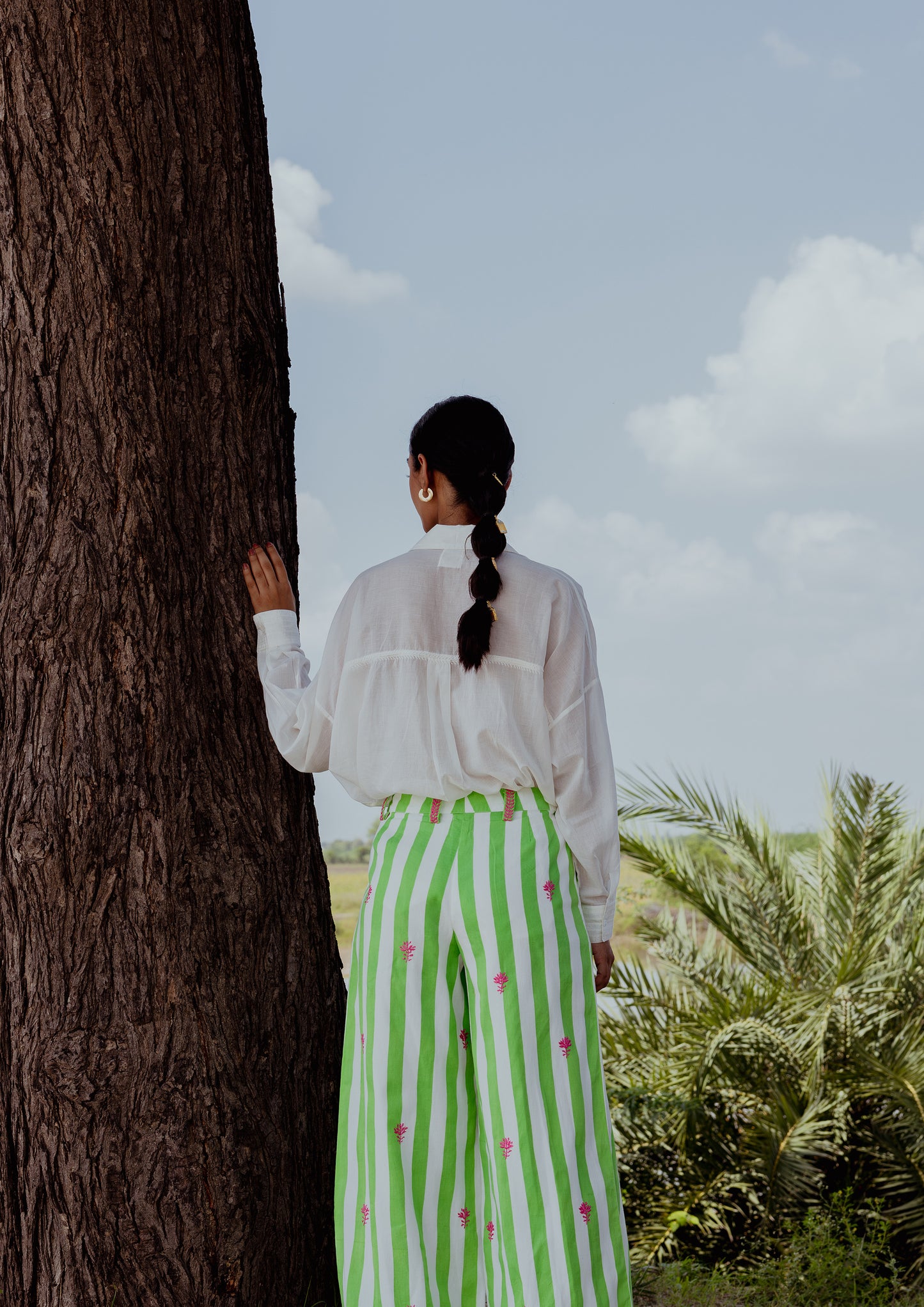 JAIGARH SHIRT- WHITE CHIKANKARI