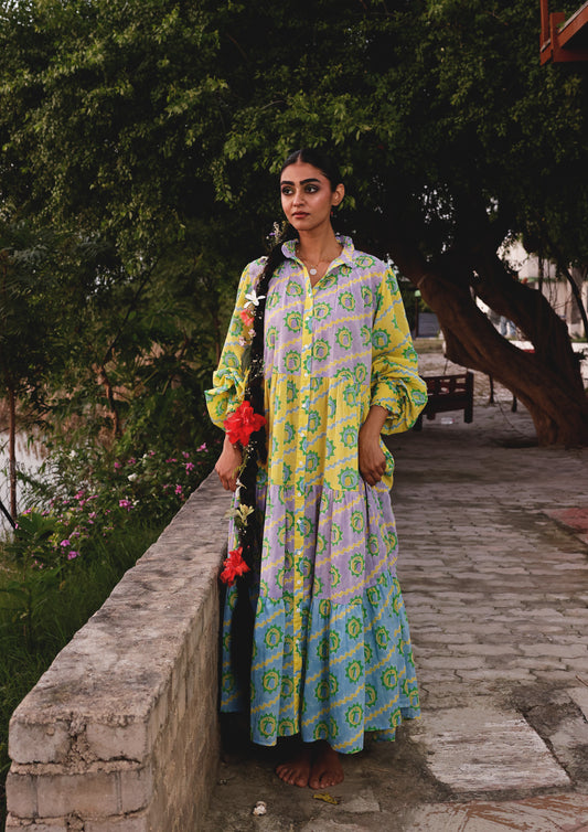 KAKORI DRESS MULTI COLOR MANGO PRINT