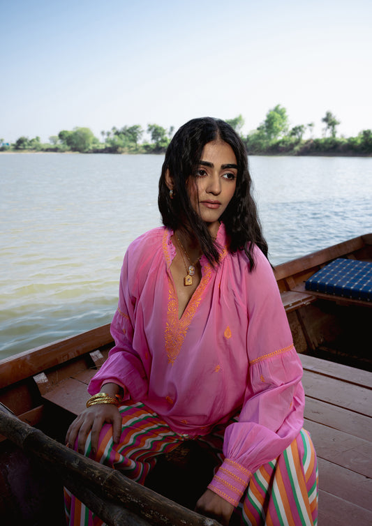 MAHAL BLOUSE CHIKANKARI