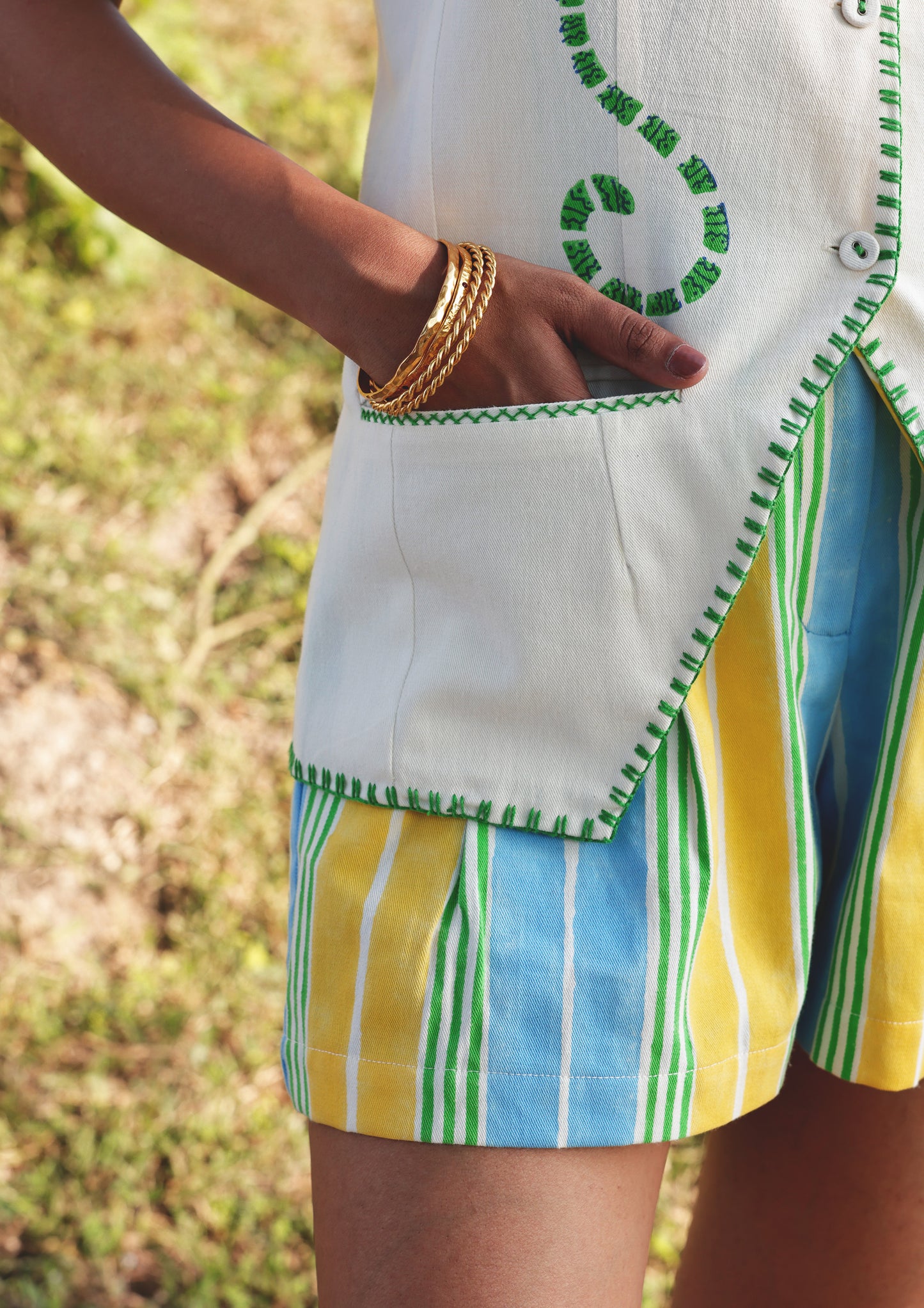 MANGO SHORTS- MULTI COLOR STRIPE