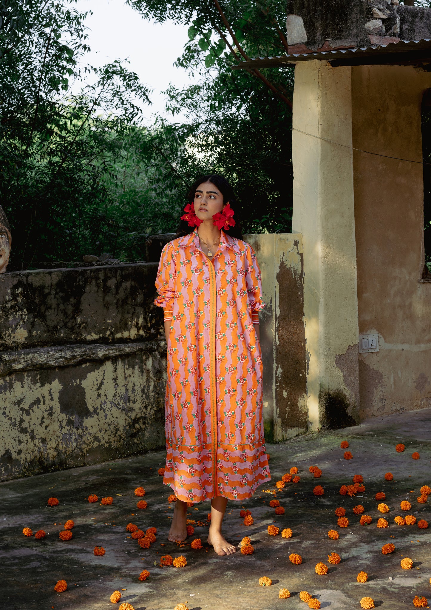 MUGHAL SHIRT DRESS- CITRUS GANGA
