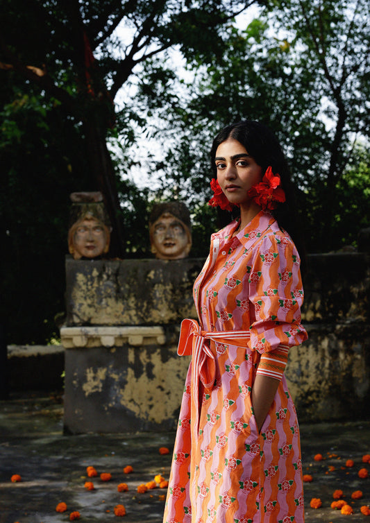 MUGHAL SHIRT DRESS CITRUS GANGA