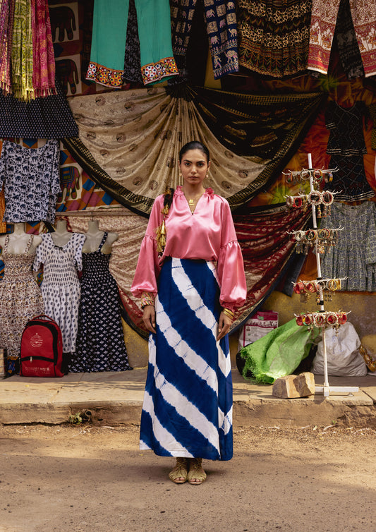 RANI SKIRT INDIGO LEHERIYA