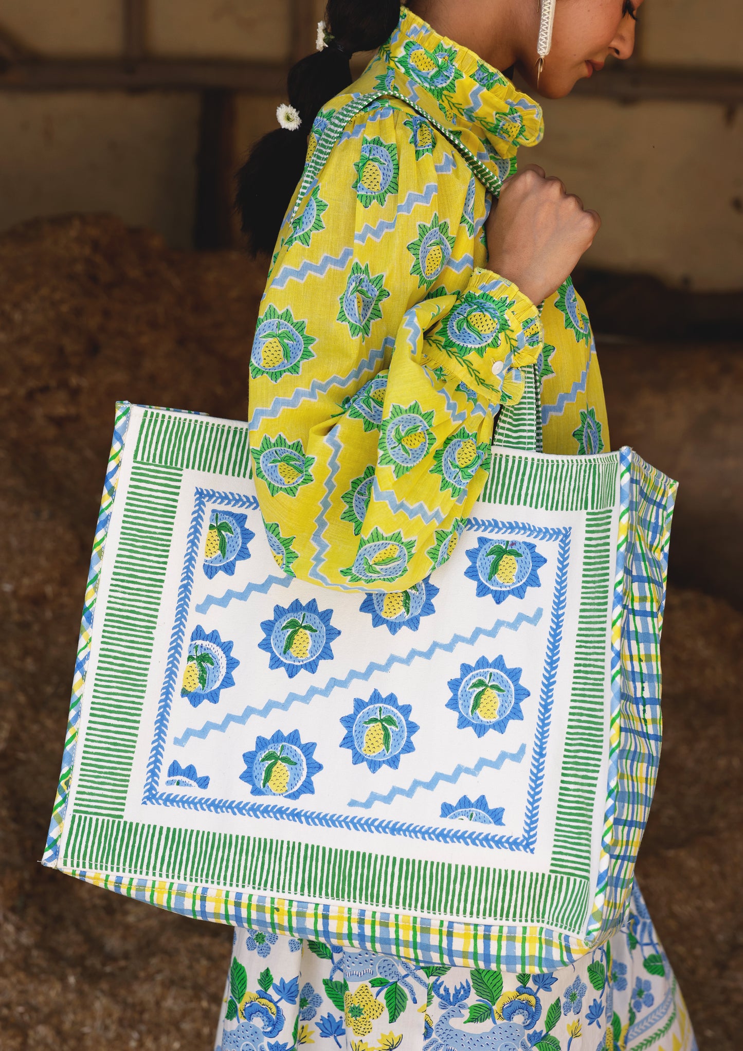 TOTE BAG- MANGO BLOCK PRINT