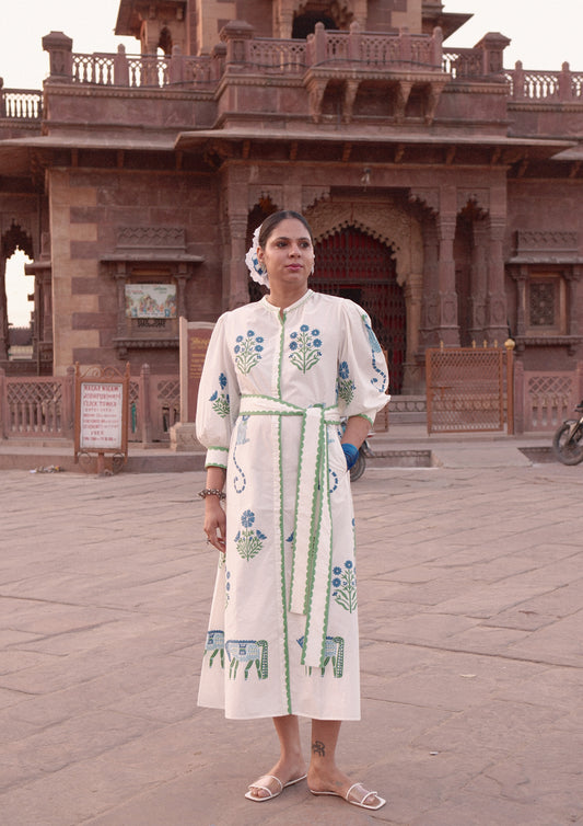 CHAUPAD SHIRT DRESS- JODHPUR MIX PRINT