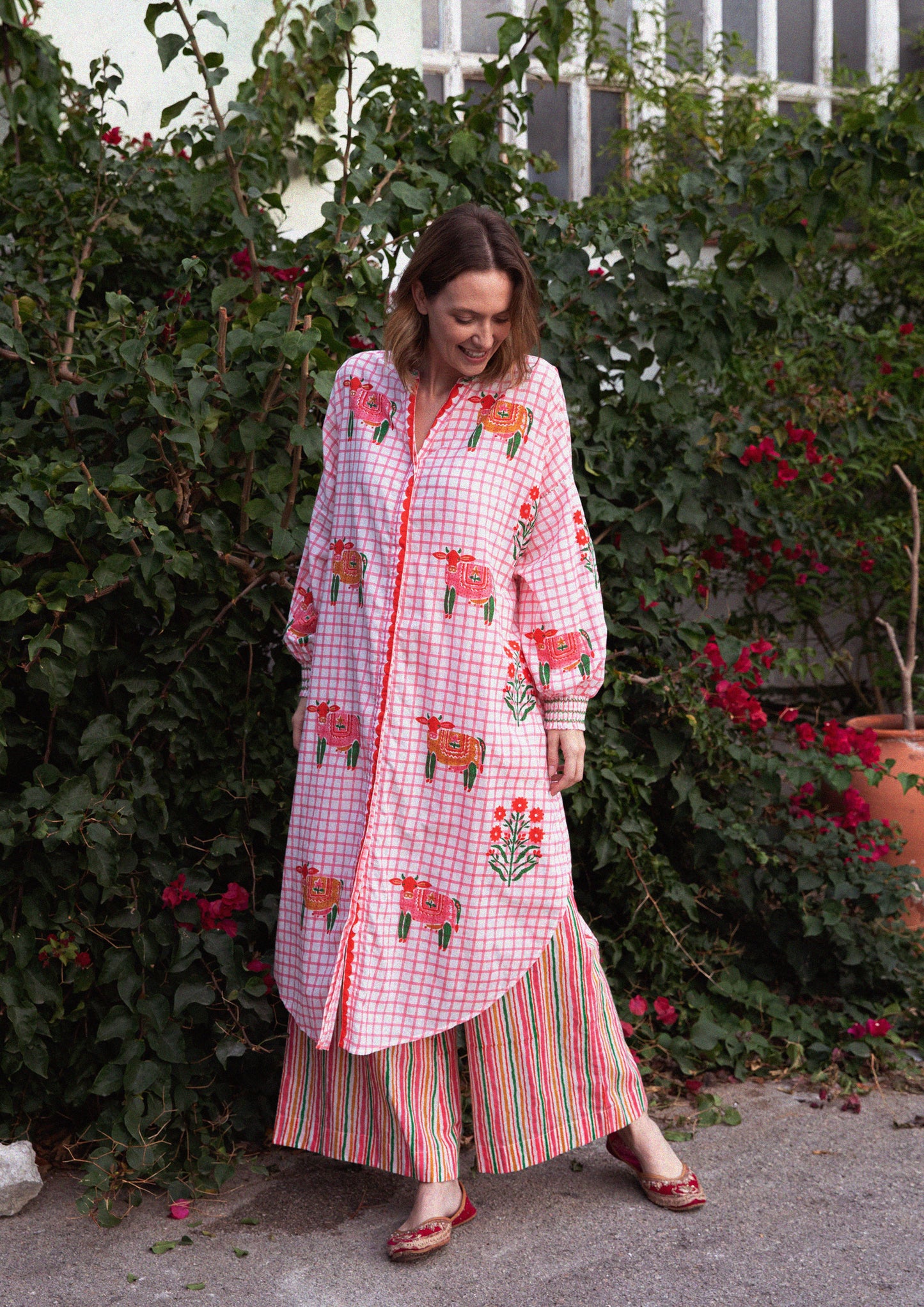 MARISSA DRESS COW CHECKS