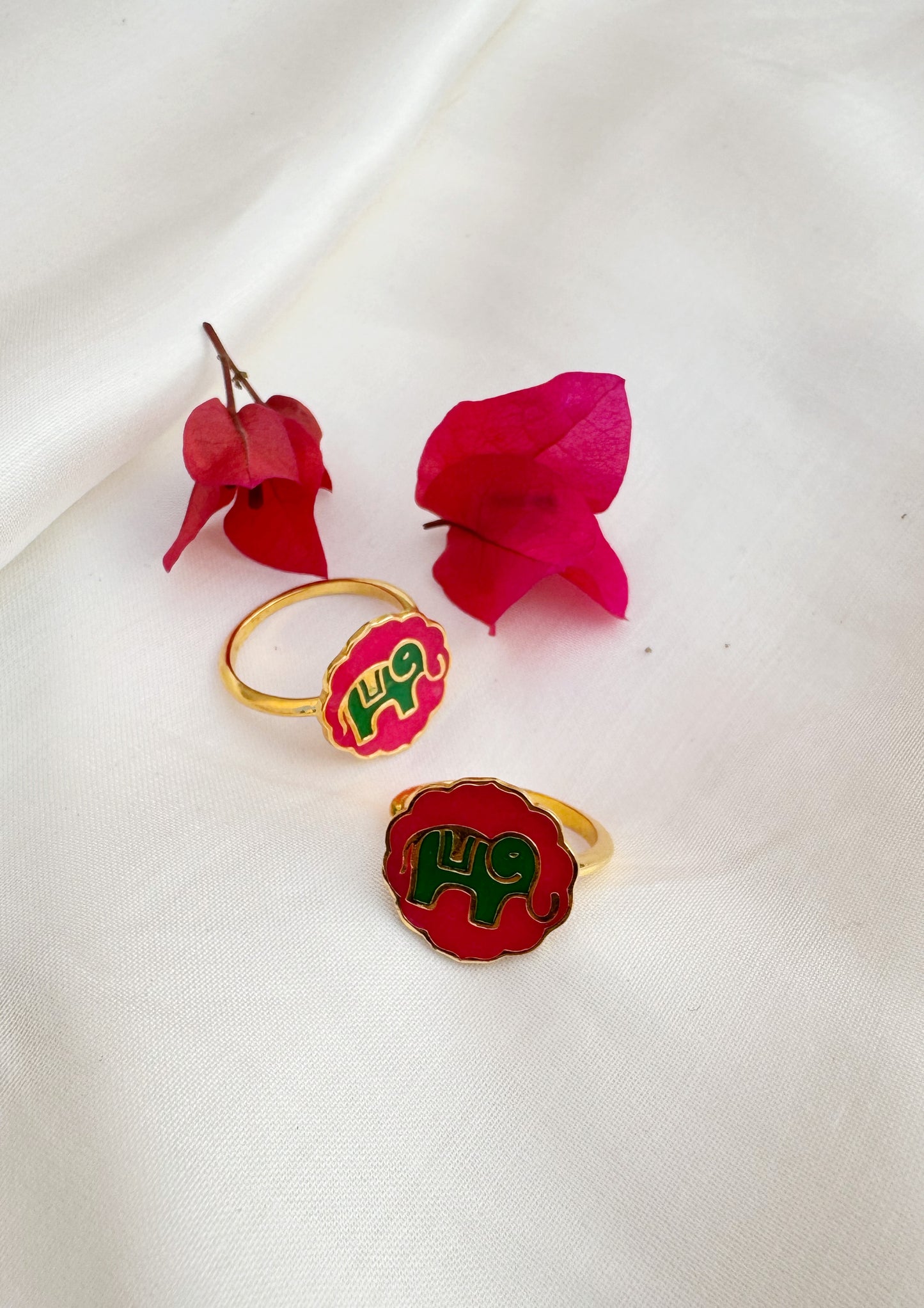 ELEPHANT MEENAKARI RING