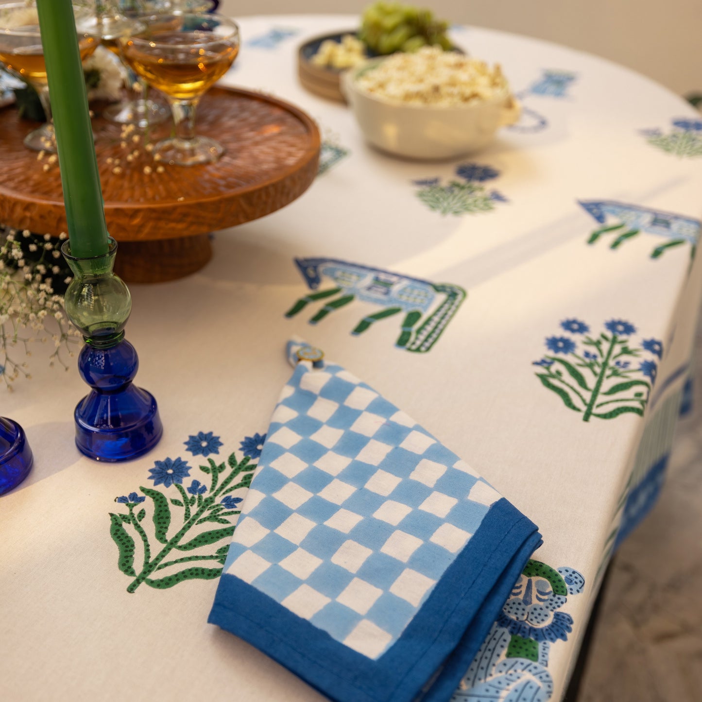 GINGHAM CHECKS BLUE/BLUE NAPKINS SET OF 2