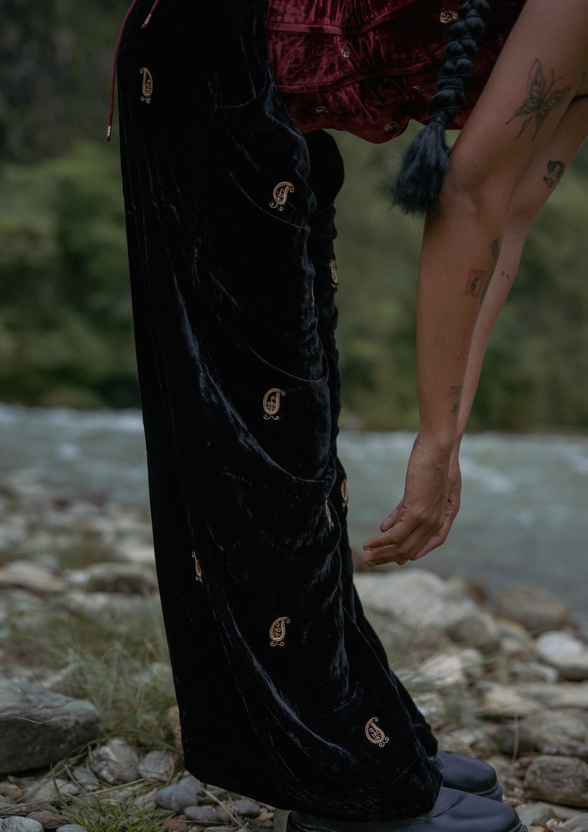 AMER PANTS PAISLEY EMBROIDERY