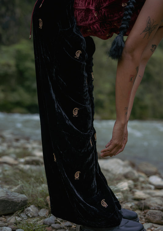 AMER PANTS PAISLEY EMBROIDERY