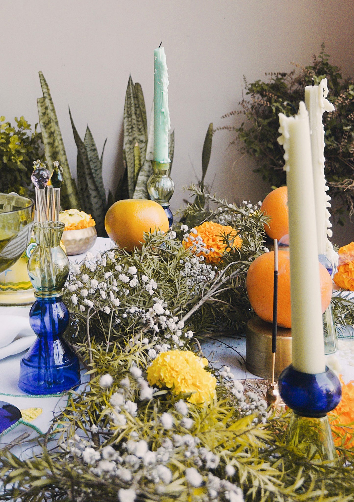 ASYMMETRIC BUD VASE CUM CANDLE STAND - SET OF TWO