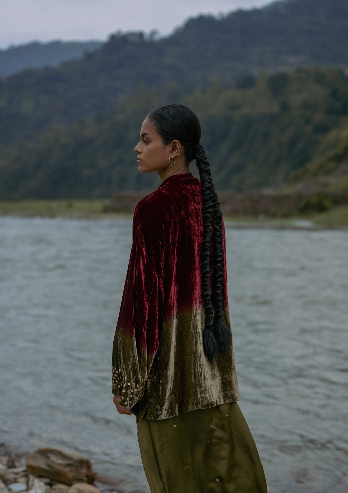 NAIMAT KIMONO OMBRE AND MUKAISH EMBROIDRED