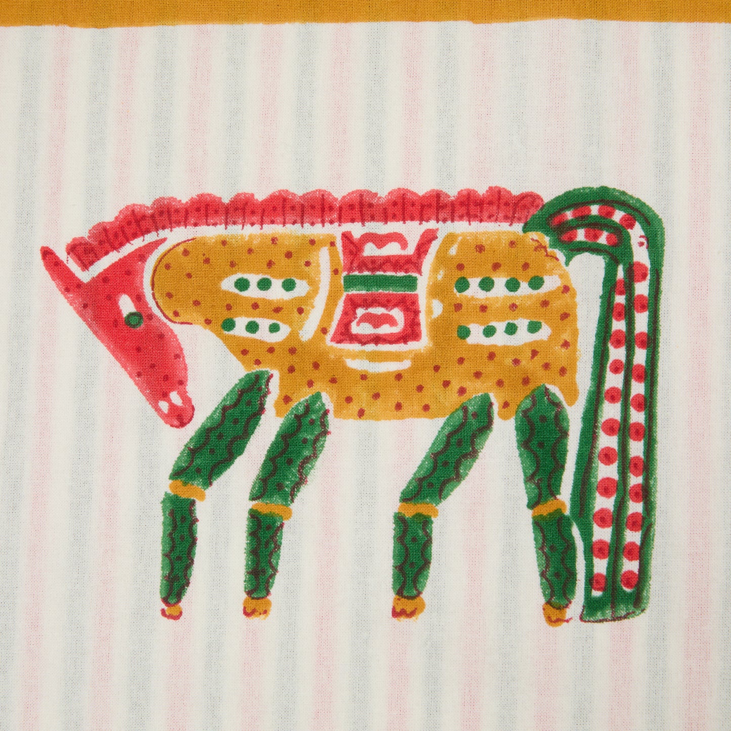CHEVAL NOMADE MUSTARD AND RED CUSHION COVER