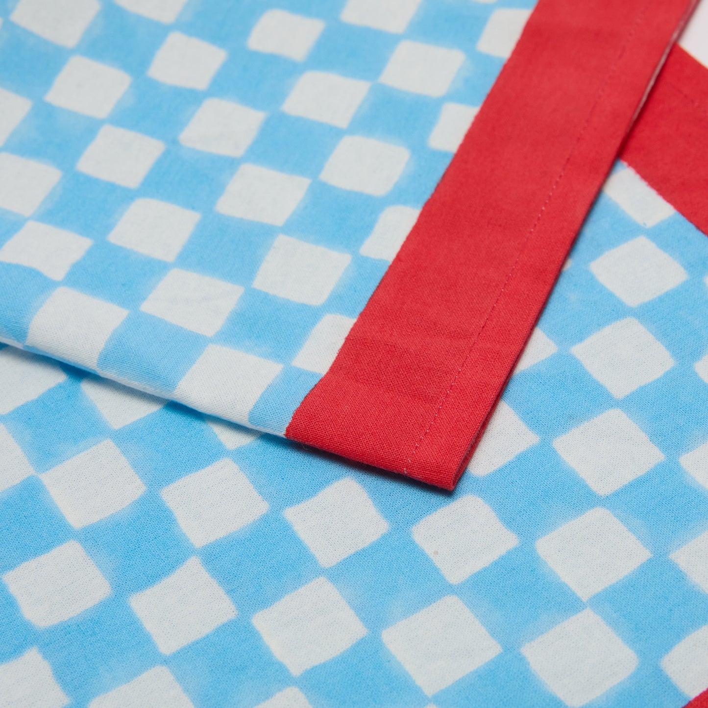 GINGHAM CHECKS BLUE/RED NAPKINS SET OF 2