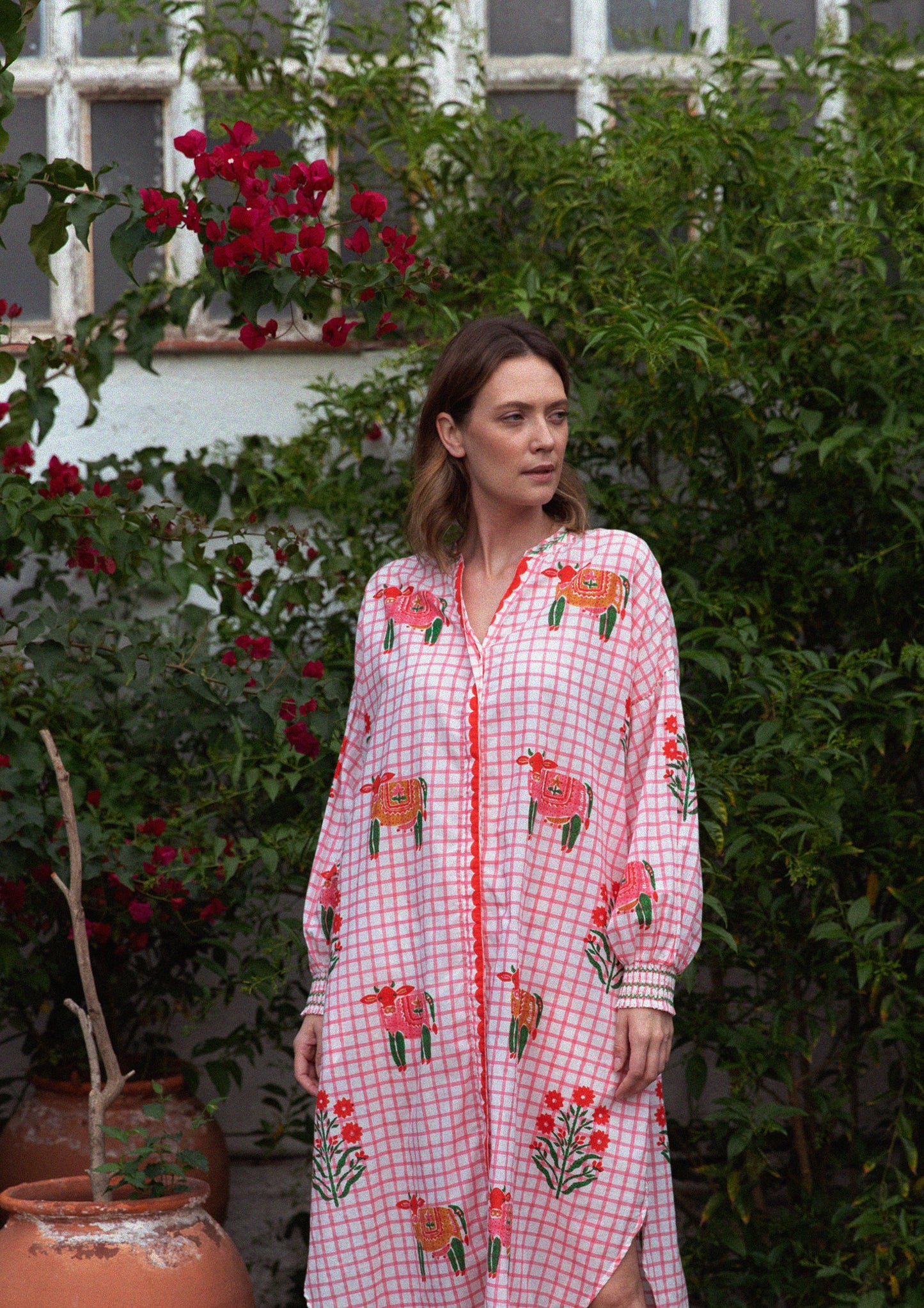 MARISSA DRESS COW CHECKS