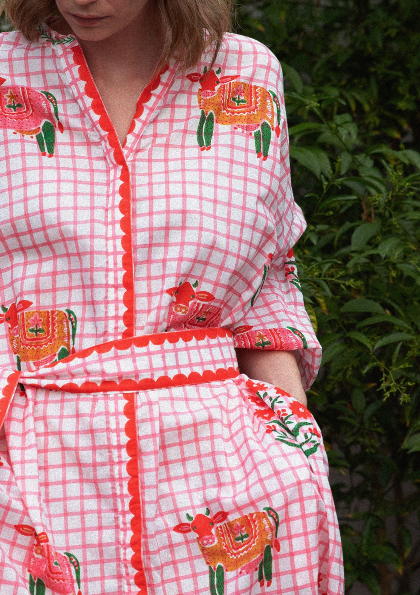 MARISSA DRESS COW CHECKS
