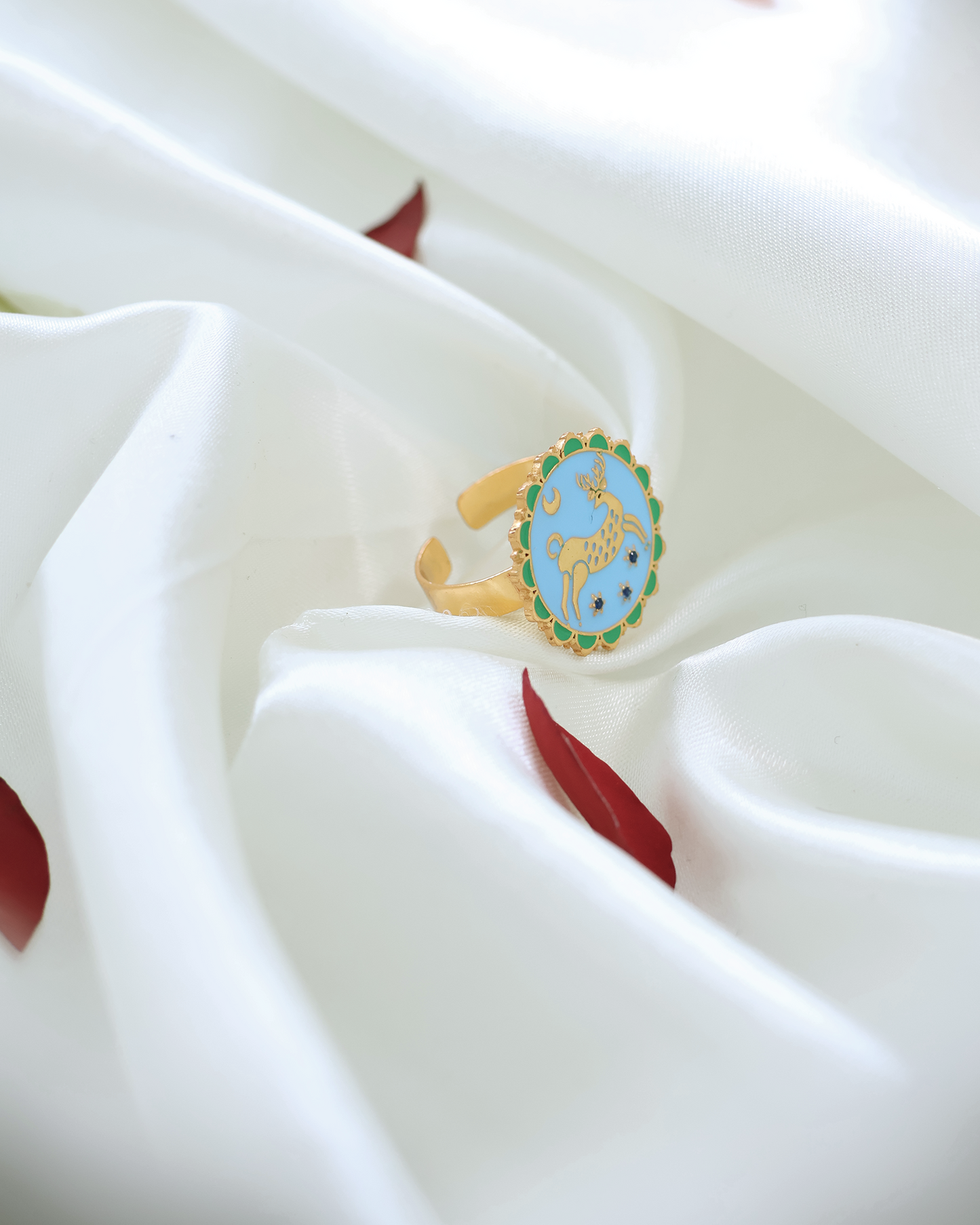 SWAMP DEER MEENAKARI RING