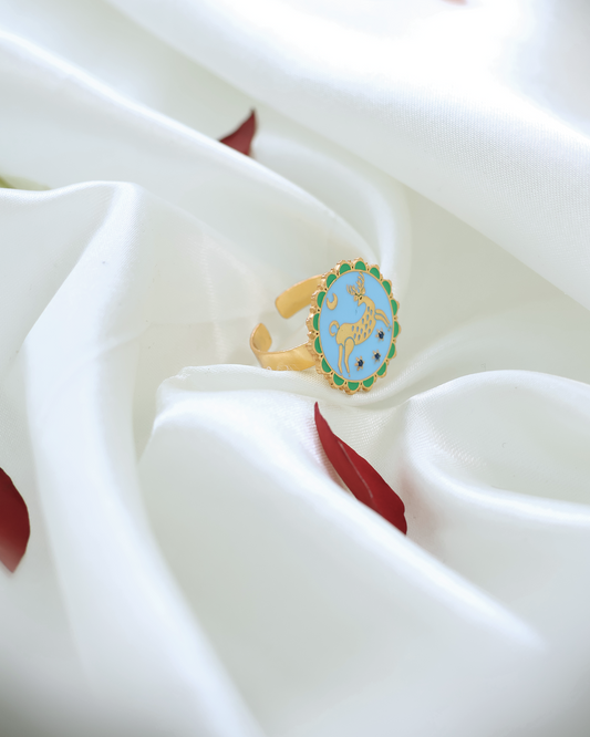 SWAMP DEER MEENAKARI RING