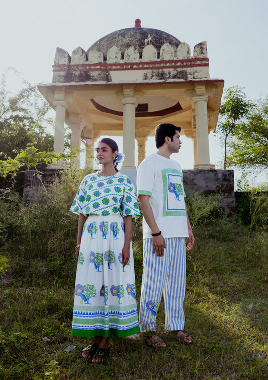 DABKA PANTS BLUE CRANE