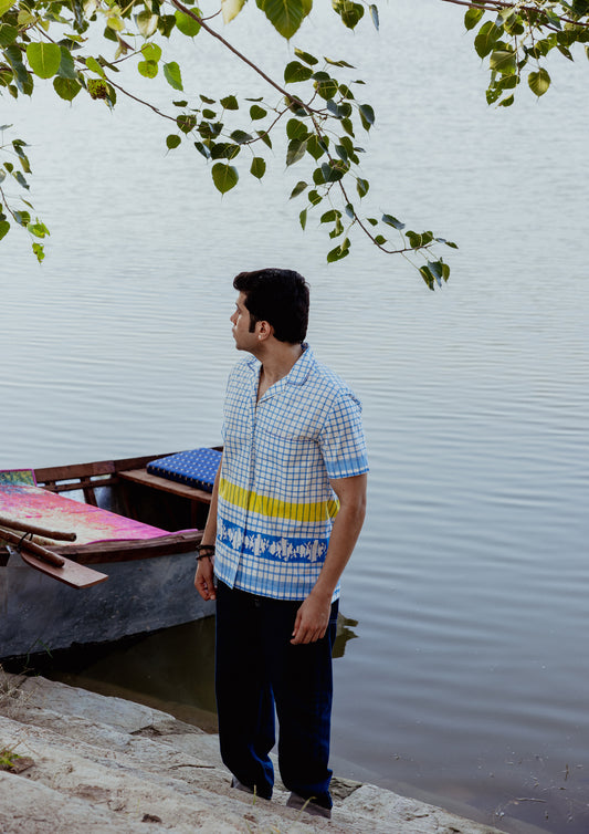 HALF SLEEVE SHIRT- BLUE CHECKS