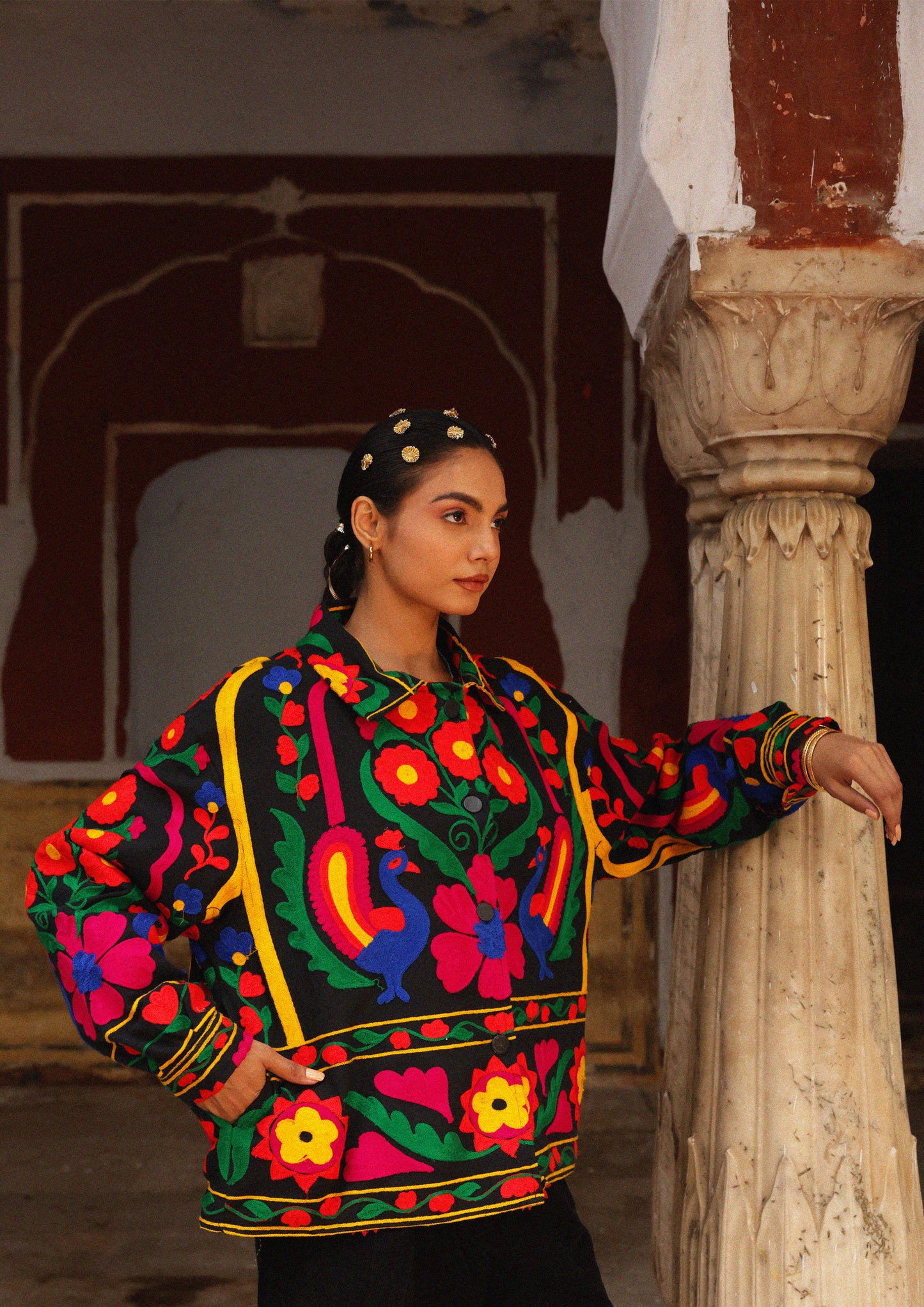 JAIPUR JACKET- PEACOCK EMBROIDERY