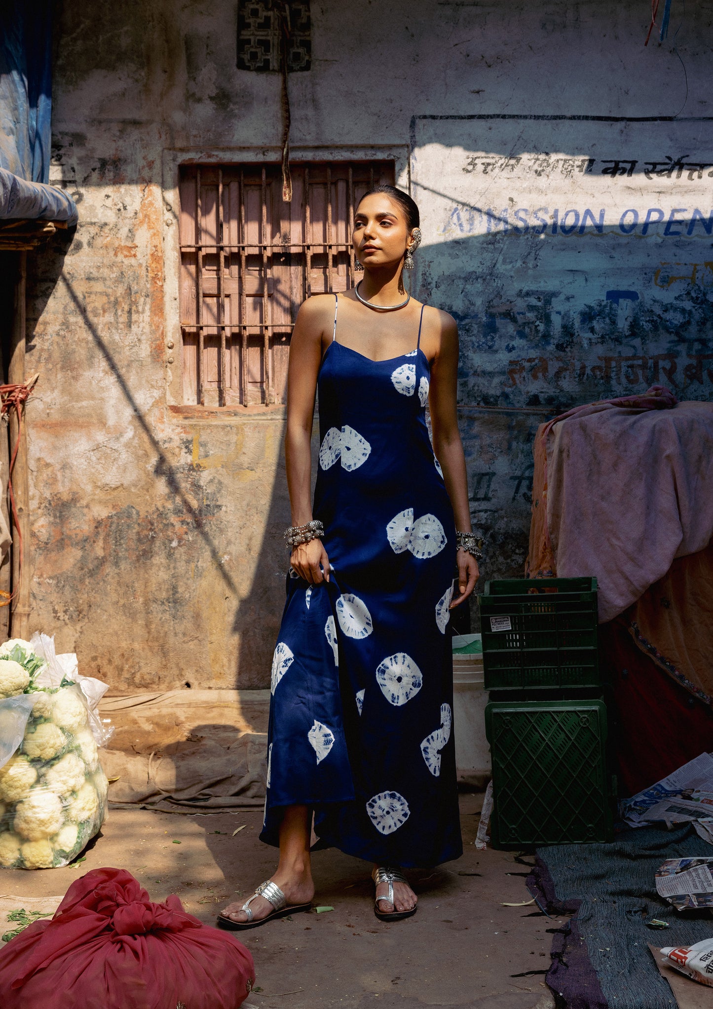 JODHA DRESS- INDIGO BANDHANI