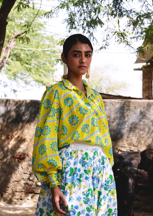 KAKORI SHIRT- MANGO BLOCK PRINT