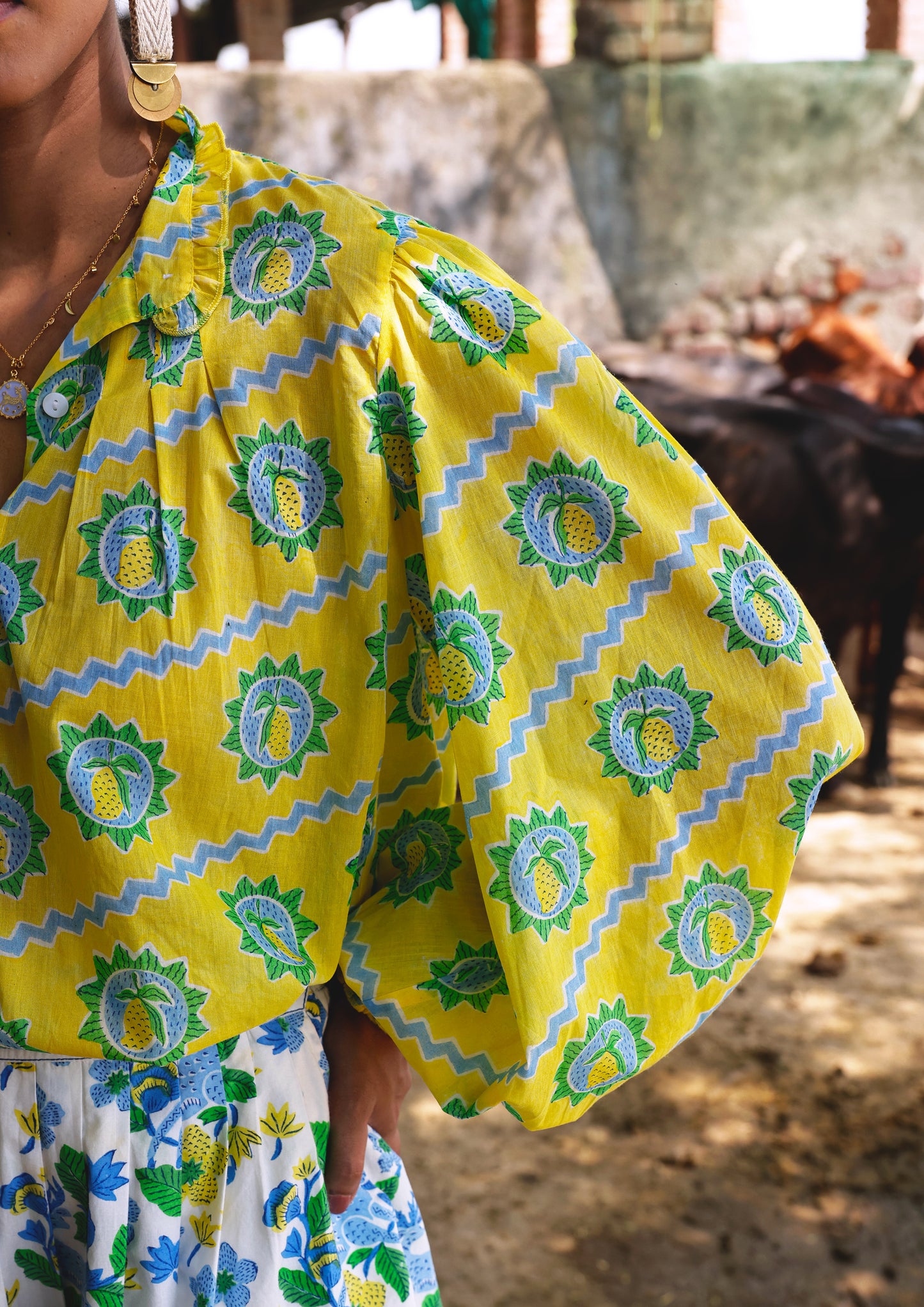 KAKORI SHIRT- MANGO BLOCK PRINT