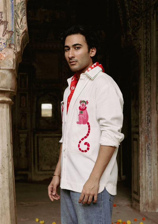 SAWAI SHACKET MONKEY EMBROIDERY