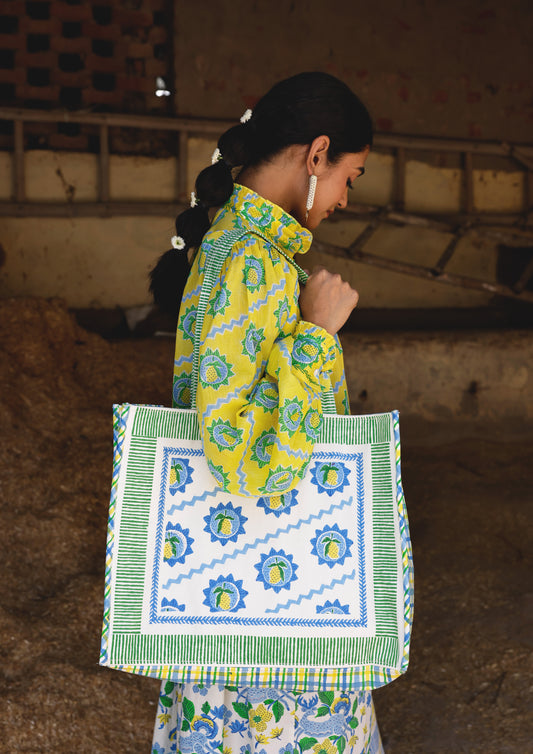 TOTE BAG MANGO BLOCK PRINT